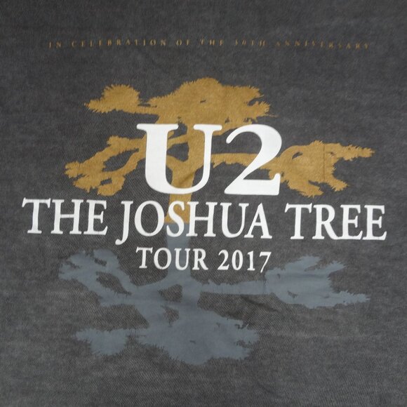 U2 THE JOSHUA TREE 2017 TOUR W/DATES - GRAY LARGE T-SHIRT L210 (HOLE C PICS) - Picture 1 of 12